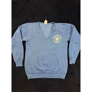 Vintage 1970s Collegiate Pacific V Neck Sweater Mens Medium San Diego/Mexico Con
